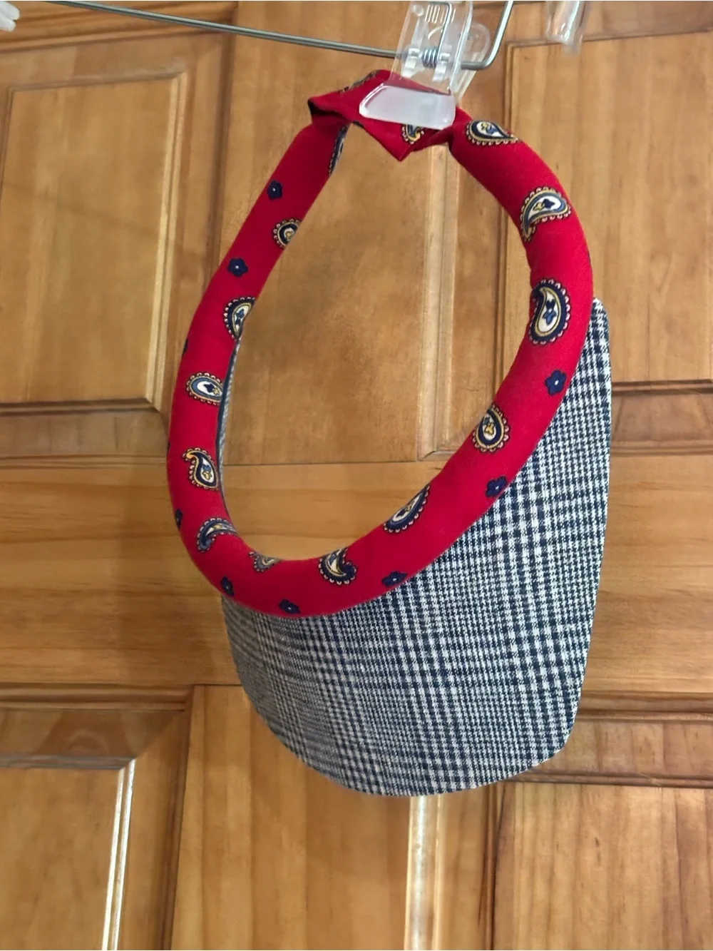 Red Paisley Trim Plaid Visor - Women Accessories